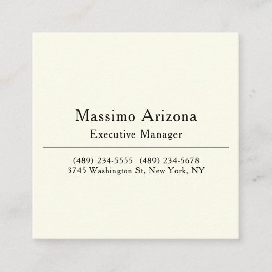 Plain Professional Modern Minimailst Informatiekaartje (Voorkant)