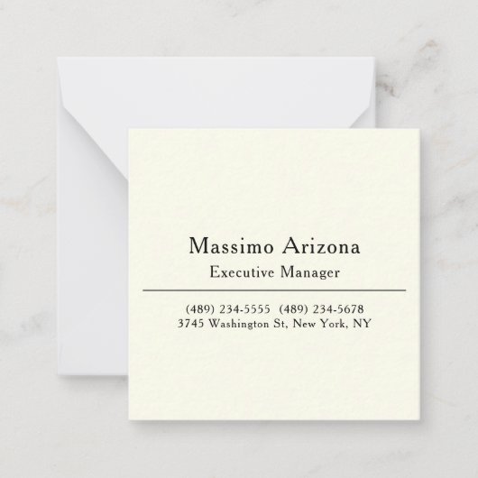 Plain Professional Modern Minimailst Notitiekaartje (Voorkant)