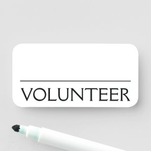 Plain, Professional "VOLUNTEER"-naamplaatje Naamplaatje