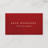 Plain Professioneel Modern Rood Linnen (afbeelding Visitekaartje (Voorkant)