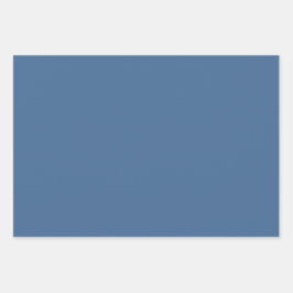 Plain Queen Ocean Pigment Blue Shades 3 Tones Inpakpapier Vel