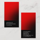Plain Red Black Trendy Consultant Visitekaartje (Voorkant / Achterkant)
