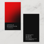 Plain Red Black Trendy Consultant Visitekaartje (Voorkant / Achterkant)