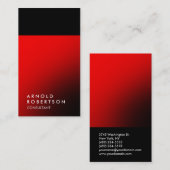 Plain Red Black Trendy Consultant Visitekaartje (Voorkant / Achterkant)