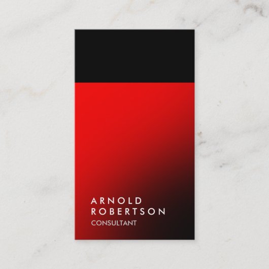 Plain Red Black Trendy Consultant Visitekaartje (Voorkant)