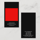 Plain Red Black Trendy Consultant Visitekaartje (Voorkant / Achterkant)