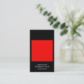 Plain Red Black Trendy Consultant Visitekaartje (Staand voorkant)