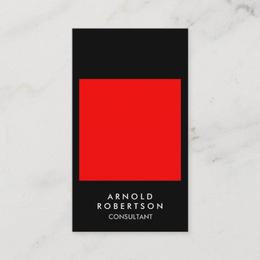 Plain Red Black Trendy Consultant Visitekaartje (Voorkant)