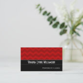 Plain Red Chevron Modern Visitekaartjes (Staand voorkant)