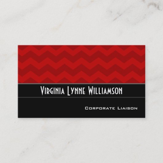 Plain Red Chevron Modern Visitekaartjes (Voorkant)