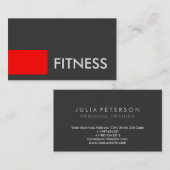 Plain Red Gray Fitness Trainer Sport Visitekaartje (Voorkant / Achterkant)