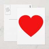 Plain Red Heart Briefkaart (Voorkant / Achterkant)