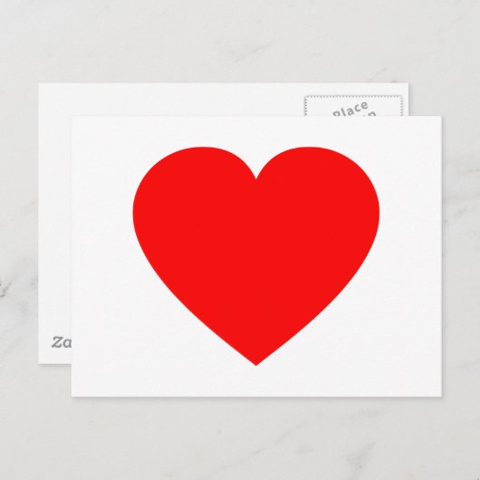 Plain Red Heart Briefkaart (Voorkant / Achterkant)