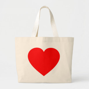 Plain Red Heart Grote Tote Bag
