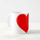 Plain Red Heart Koffiemok (Voorkant links)