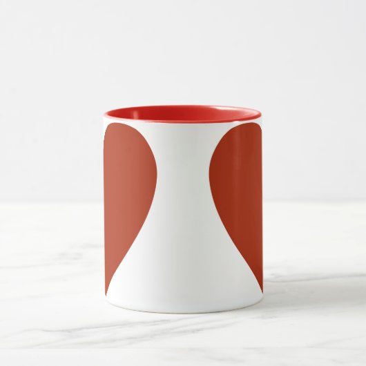 Plain Red Heart Mok (Midden)