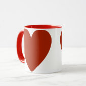 Plain Red Heart Mok (Voorkant links)