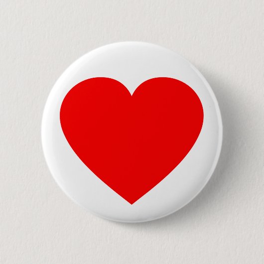 Plain Red Heart Ronde Button 5,7 Cm (Voorkant)