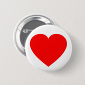 Plain Red Heart Ronde Button 5,7 Cm (Voorkant /achterkant)