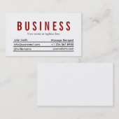 Plain Red Title Massage Therapist Visitekaartje (Voorkant / Achterkant)