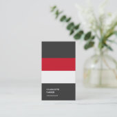 Plain Red White Gray Trendy minimalist Modern Visitekaartje (Staand voorkant)