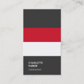 Plain Red White Gray Trendy minimalist Modern Visitekaartje (Voorkant)
