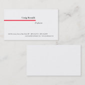 Plain Red White Minimalist Modern Professional Visitekaartje (Voorkant / Achterkant)