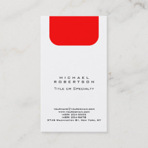 Plain Red White Monogram Professioneel Minimalisti Visitekaartje