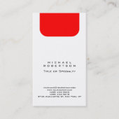 Plain Red White Monogram Professioneel Minimalisti Visitekaartje (Voorkant)
