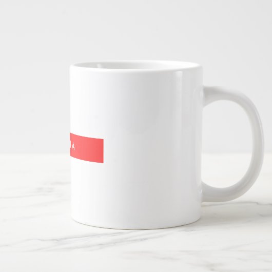 Plain Red White Professional, Minimale naam Grote Koffiekop (Rechts)