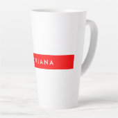 Plain Red White Professional, Minimale naam Latte Mok (Rechterhoek)