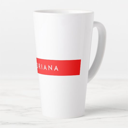 Plain Red White Professional, Minimale naam Latte Mok (Rechterhoek)