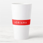 Plain Red White Professional, Minimale naam Latte Mok (Voorkant)