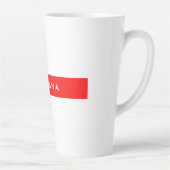 Plain Red White Professional, Minimale naam Latte Mok (Rechts)