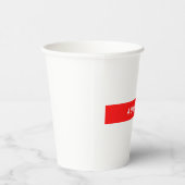 Plain Red White Professional, Minimale naam Papieren Bekers (Rechts)