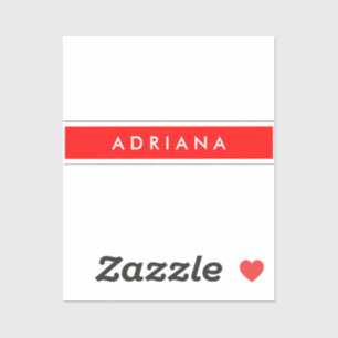 Plain Red White Professional, Minimale naam Sticker