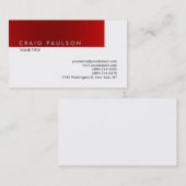 Plain Red White Professional Visitekaartje (Voorkant / Achterkant)