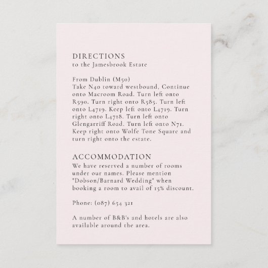 Plain Romantische Eenvoudige Zachte Blush Solid Ac Informatiekaartje (Achterkant)