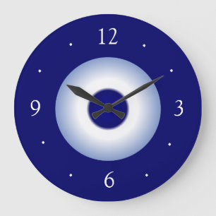 Plain Royal/Blue en White Plain Kitchen Clock Grote Klok