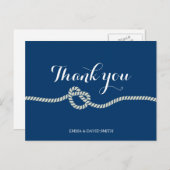 Plain Royal Blue Tying the Knot Thank You Cards Briefkaart (Voorkant / Achterkant)