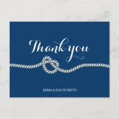 Plain Royal Blue Tying the Knot Thank You Cards Briefkaart (Voorkant)