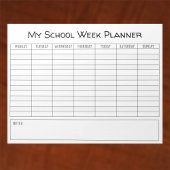 Plain School Week Planning Chart Notitieblok