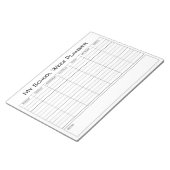 Plain School Week Planning Chart Notitieblok (Schuin)