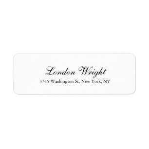 Plain Script Elegant klassiek Trendy Black White Etiket