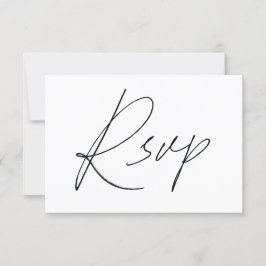 Plain Script RSVP-kaarten voor bruiloft wit RSVP Kaartje