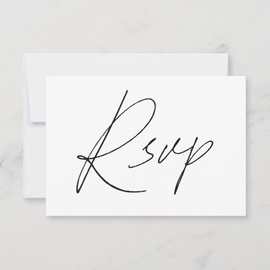 Plain Script RSVP-kaarten voor bruiloft wit RSVP Kaartje (Voorkant)