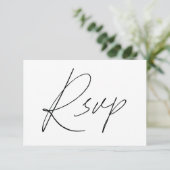 Plain Script RSVP-kaarten voor bruiloft wit RSVP Kaartje (Staand voorkant)