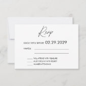Plain Script RSVP-kaarten voor bruiloft wit RSVP Kaartje (Achterkant)
