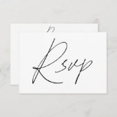 Plain Script RSVP-kaarten voor bruiloft wit RSVP Kaartje (Voorkant / Achterkant)