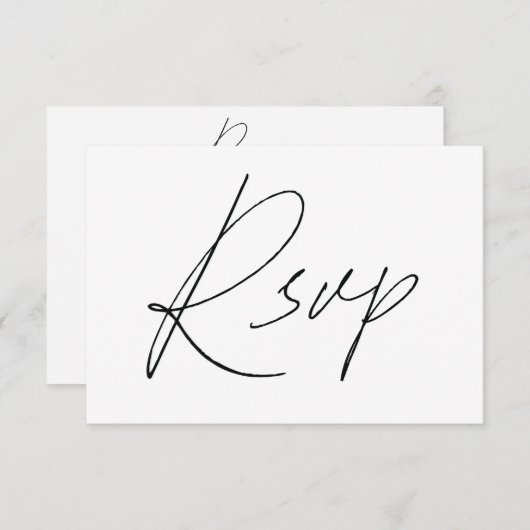 Plain Script RSVP-kaarten voor bruiloft wit RSVP Kaartje (Voorkant / Achterkant)